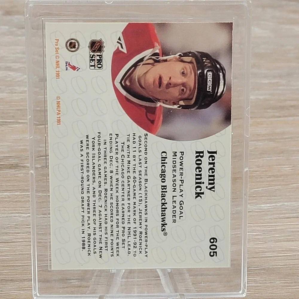 Jeremy Roenick Signed 1991 Pro Set #605 Chicago Blackhawks Autographed Card